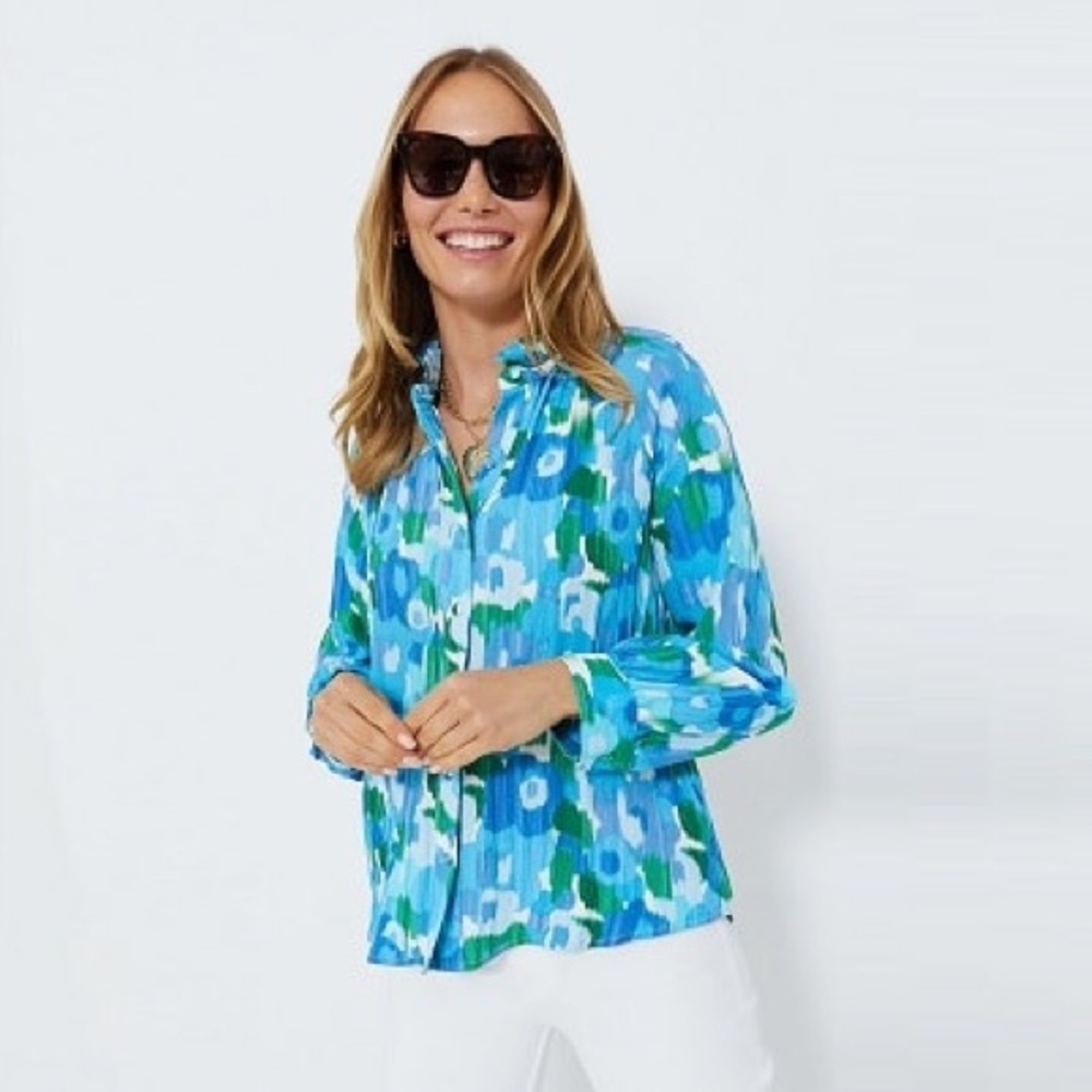 Pomander Place Amalfi Watercolor Harlee Blouse